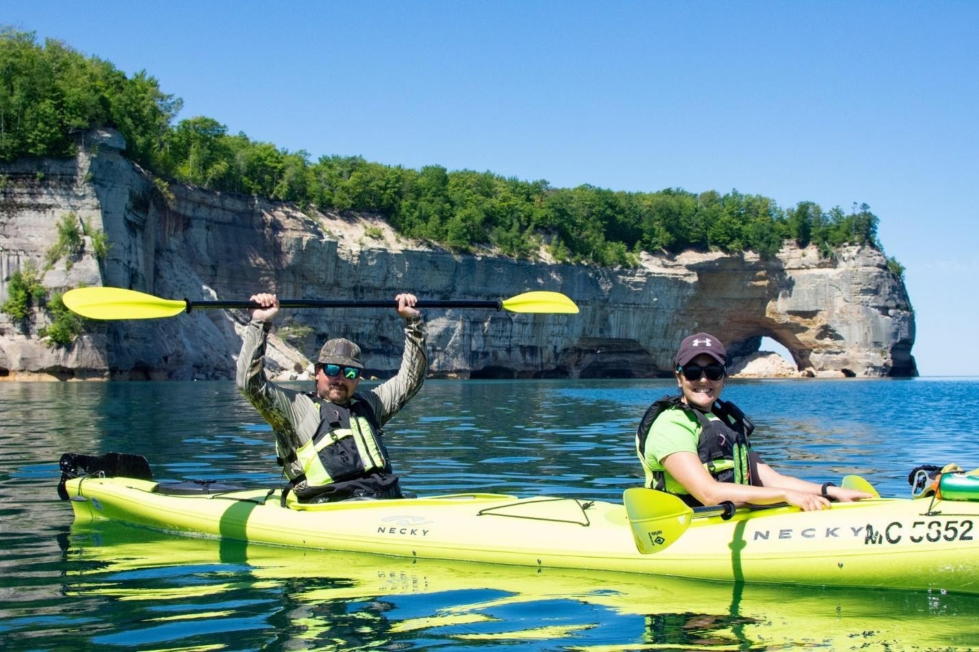 Grand Portal Point in the distance. PC: Pictured Rocks Kayaking.