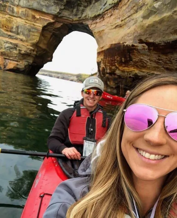 Kayakers near Lovers Leap on the Ultimate Kayak Tour